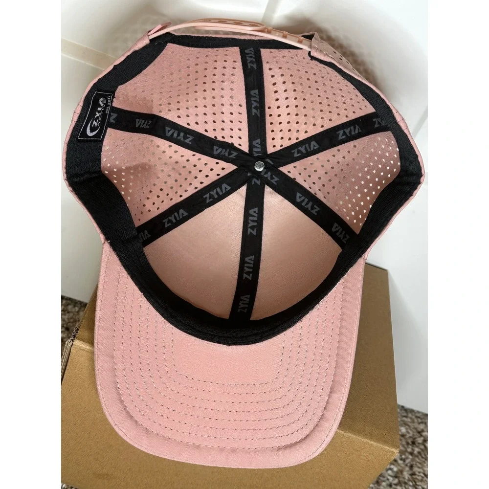 Zyia Active Laser‎ Cut Perforated Baseball Hat Pink Adjustable Snapback Cap